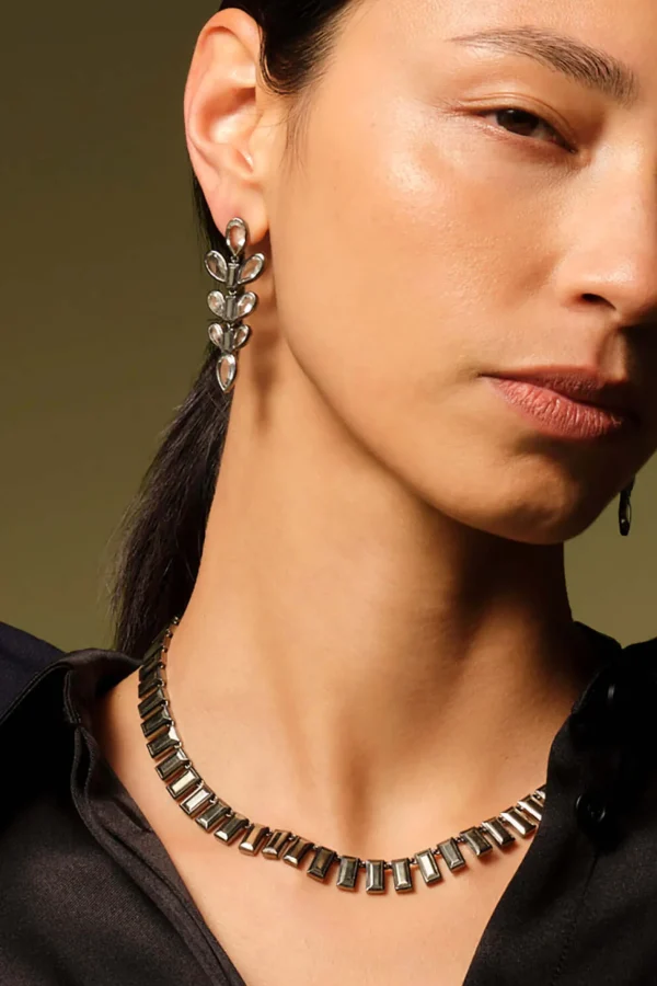 Arrow Earrings - Pyrite & Green Amethyst