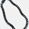 Baguette Tile Rivière Necklace - Black Spinel