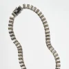 Baguette Tile Rivière Necklace - Pyrite
