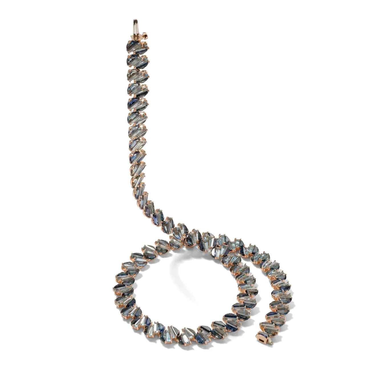 braided_collar_riviere_ne_2.webp Braided Collar Riviere Necklace - Sapphire and Aquamarine