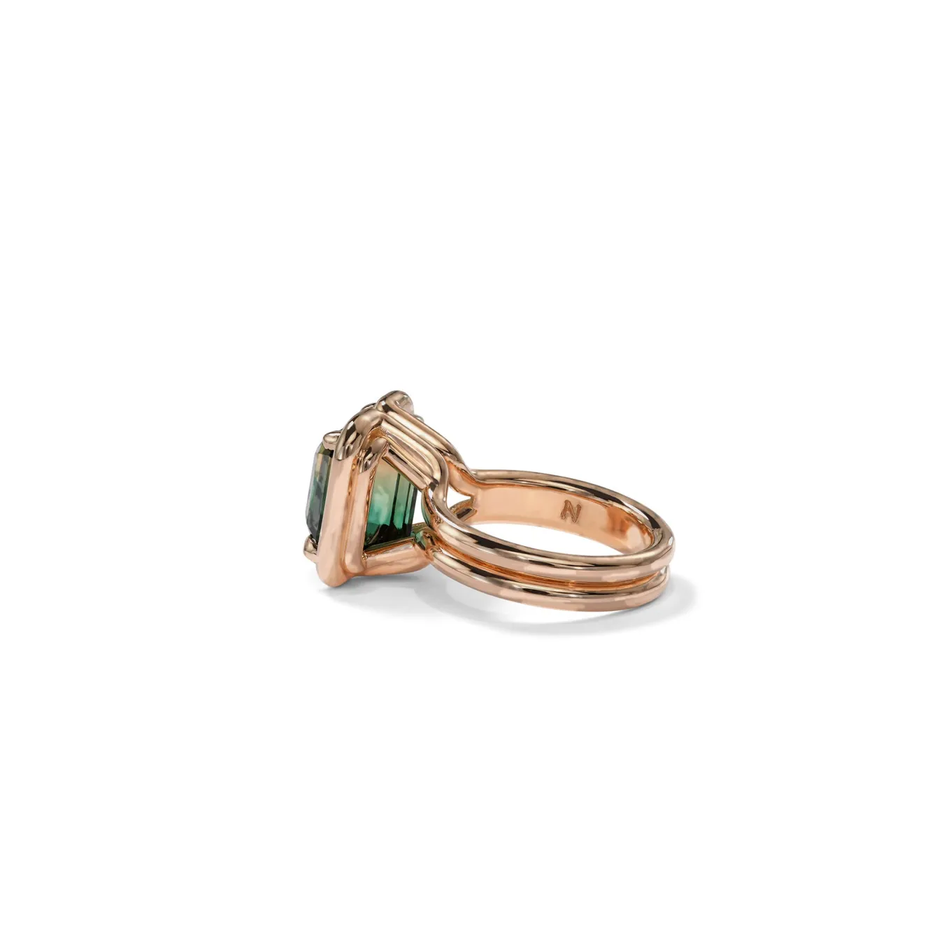 buttress_emerald_cut_soli_1-2.webp Buttress Emerald Cut Solitaire Ring - Bi-Color Tourmaline
