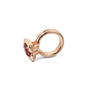 Buttress Emerald Cut Solitaire Ring - Pink Tourmaline