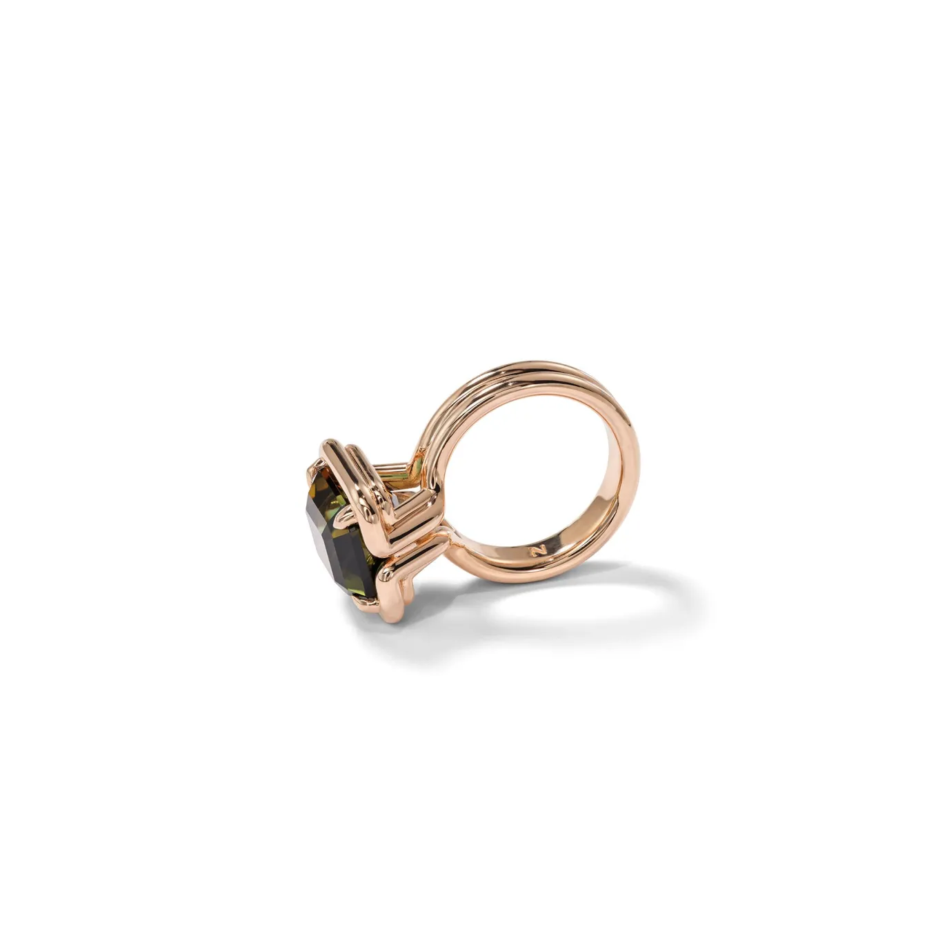 buttress_emerald_cut_soli_2-2.webp Buttress Emerald Cut Solitaire Ring - Bi-Color Tourmaline