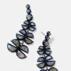 Can-Can Blue Enameled Earrings - Labradorite