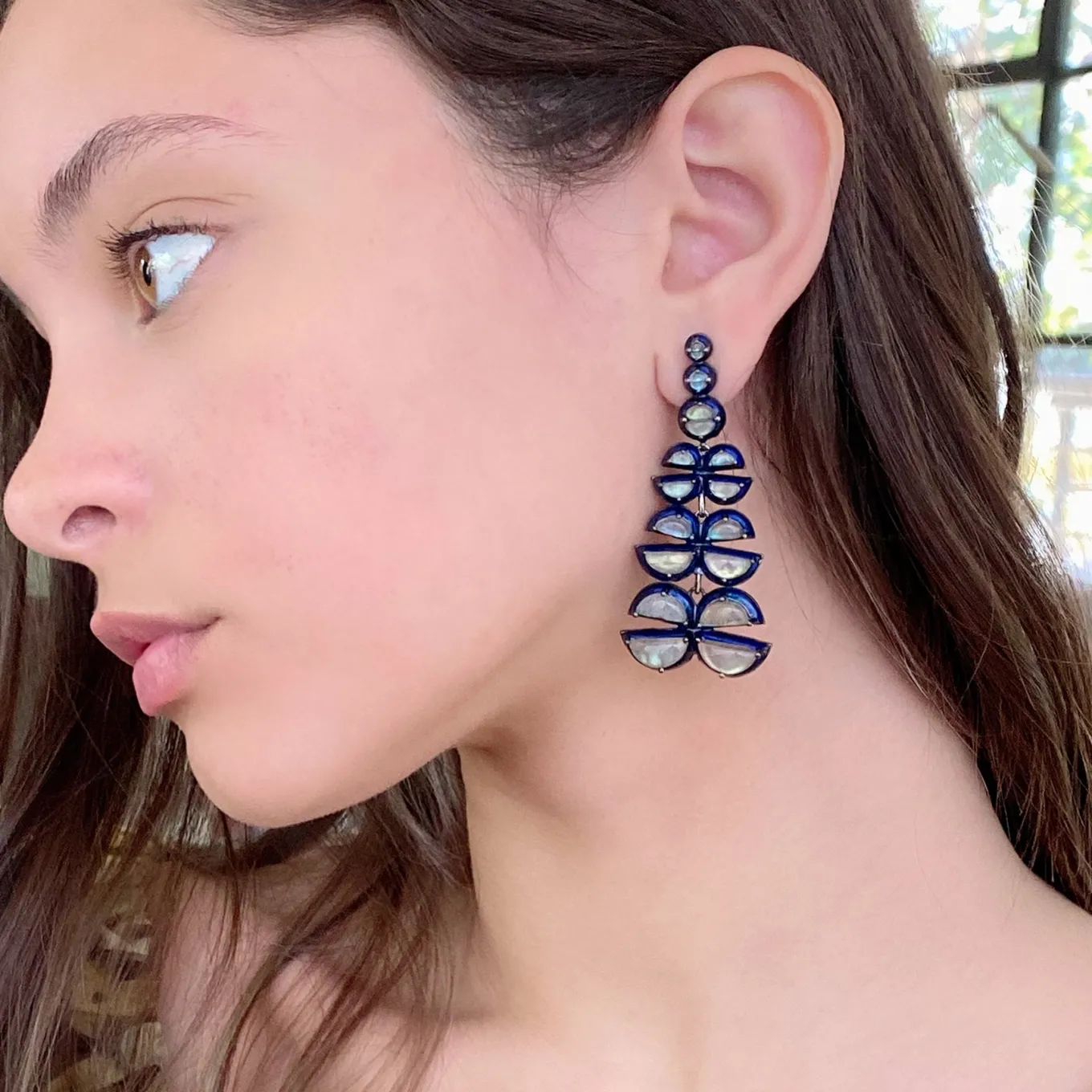 cancan_blue_enameled_earr_1.webp Can-Can Blue Enameled Earrings - Labradorite