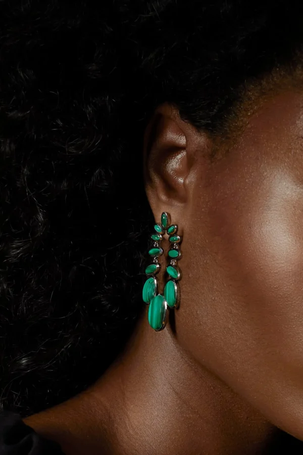 Cascade Earrings - Malachite
