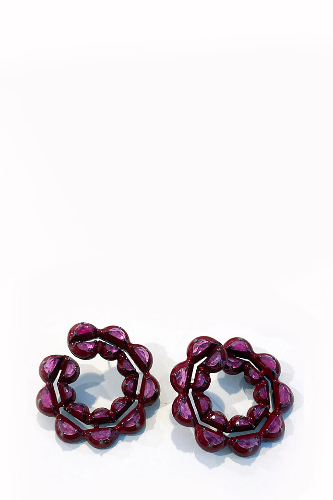 caterpillar_red_enameled__0.webp Caterpillar Red Enameled Bypass Hoops - Ruby
