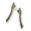 Curved Column Earrings - Green Tourmaline