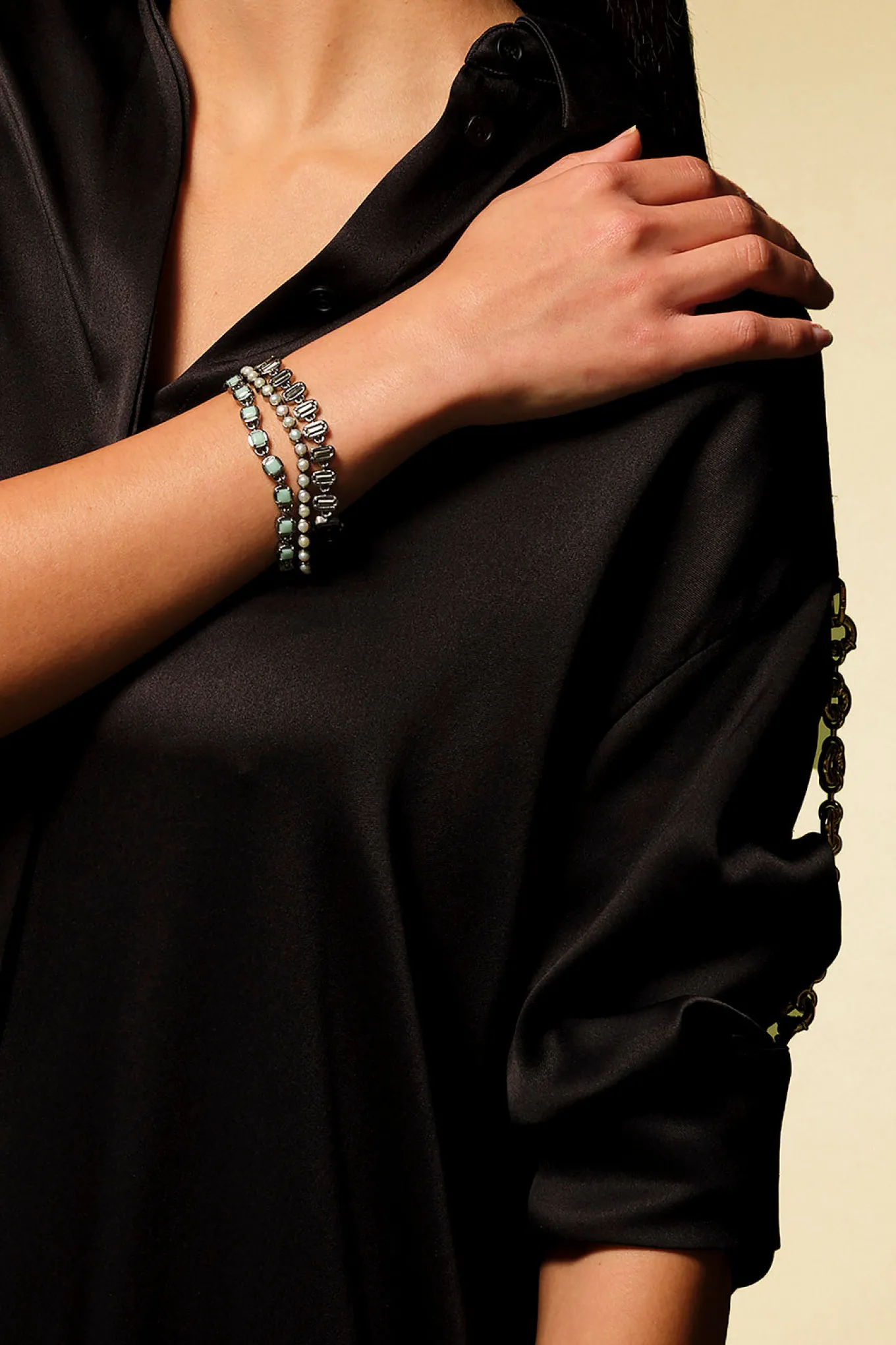 d_tile_chain_bracelet__ch_2.webp 3D Tile Chain Bracelet - Chrysoprase