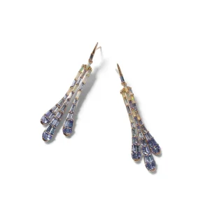 Deco Bell Earrings - Ethiopian Opal & Tanzanite