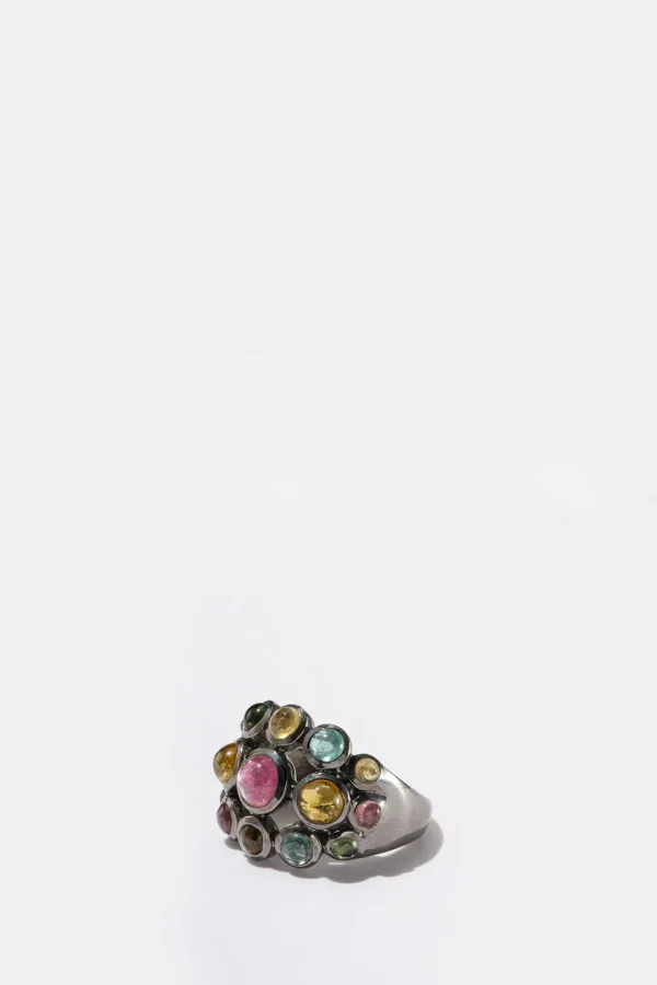 Dot Dome Ring - Multi Tourmaline