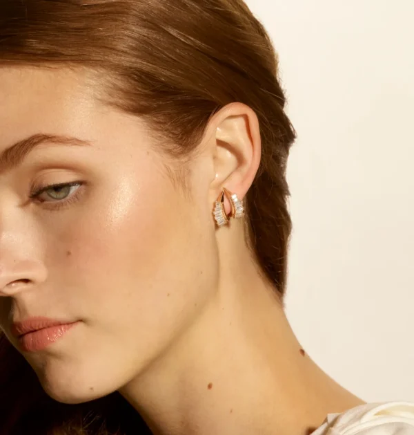 Double Ruched Ear Clips