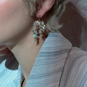 Draped Fringe Earrings - Ethiopian Opal