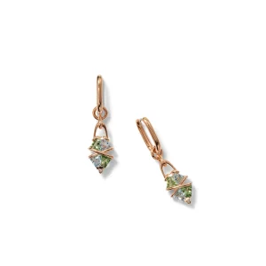 F Bomb Earrings - Aquamarine & Green Tourmaline