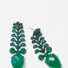 Fishbone Earrings - Green Onyx