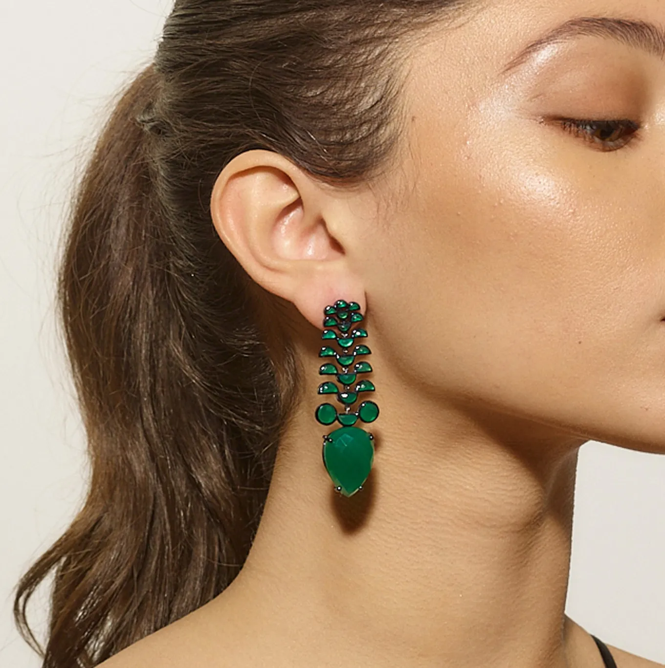 fishbone_earrings__green__1.webp Fishbone Earrings - Green Onyx