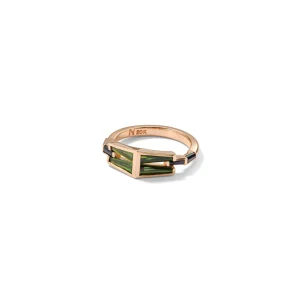 Forçat Trapezoid Link Ring - Chrome Tourmaline