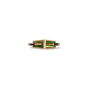 Forçat Trapezoid Link Ring - Chrome Tourmaline