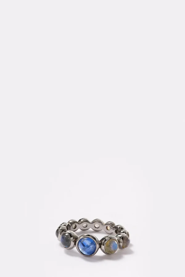 Graduated Dot Ring - Blue Kyanite and Labradorite