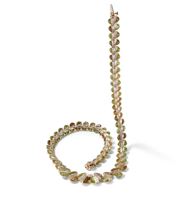 Graduated Woven Riviere Necklace - Green Tourmaline