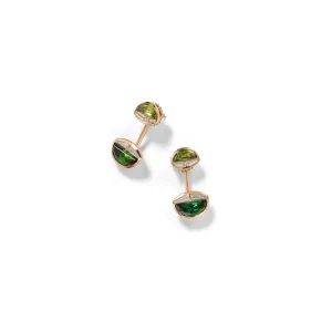 Headlamp Drop Earrings - Green Tourmaline, Diamond