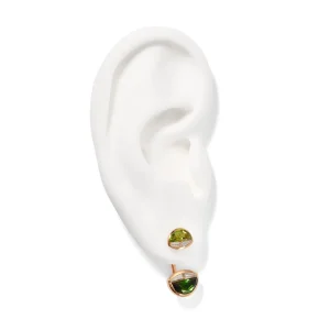 Headlamp Drop Earrings - Green Tourmaline, Diamond