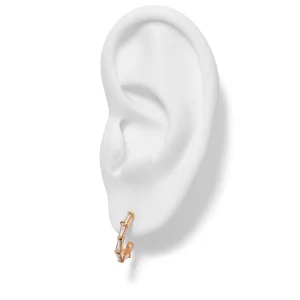 Hilvanado Stitch Oval Hoop Earrings - Diamond