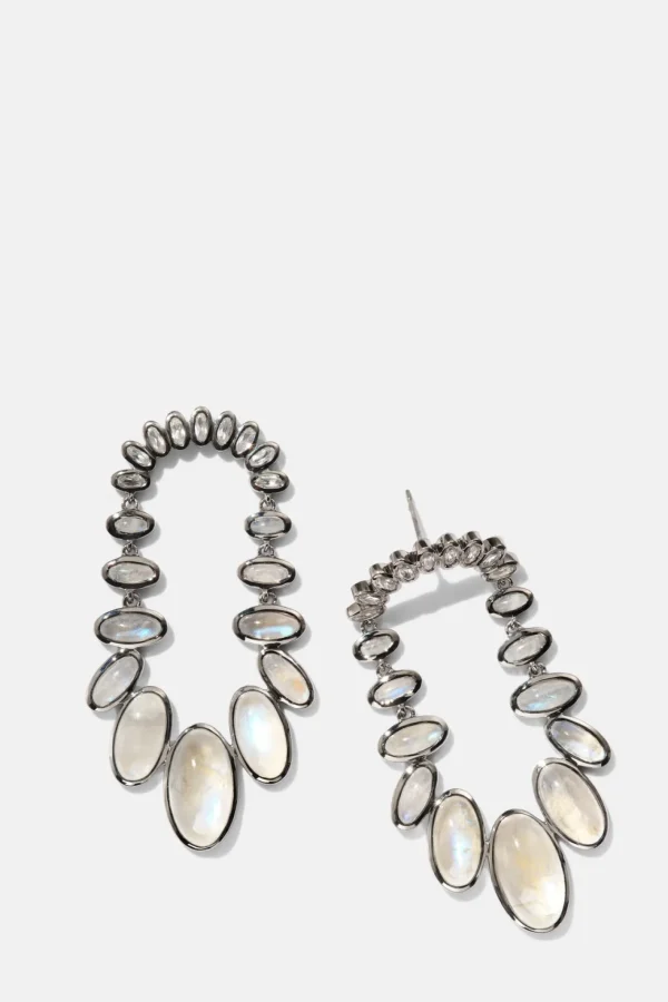 Kimono Earrings - Rainbow Moonstone