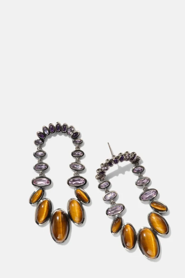 Kimono Earrings - Tiger's Eye
