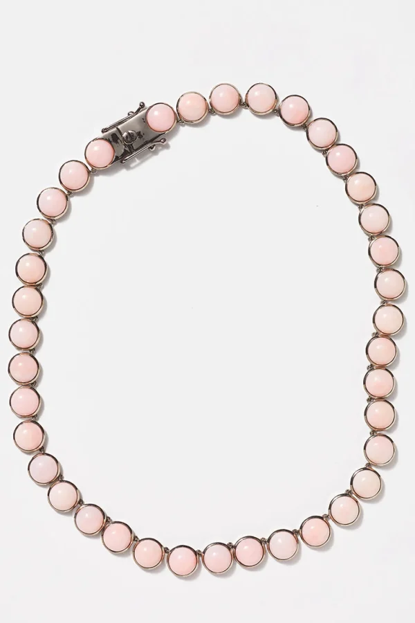 Large Dot Rivière Necklace - Pink Opal
