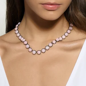 Large Dot Rivière Necklace - Pink Opal