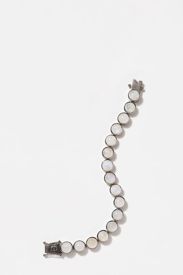 Large Dot Tennis Bracelet - Rainbow Moonstone