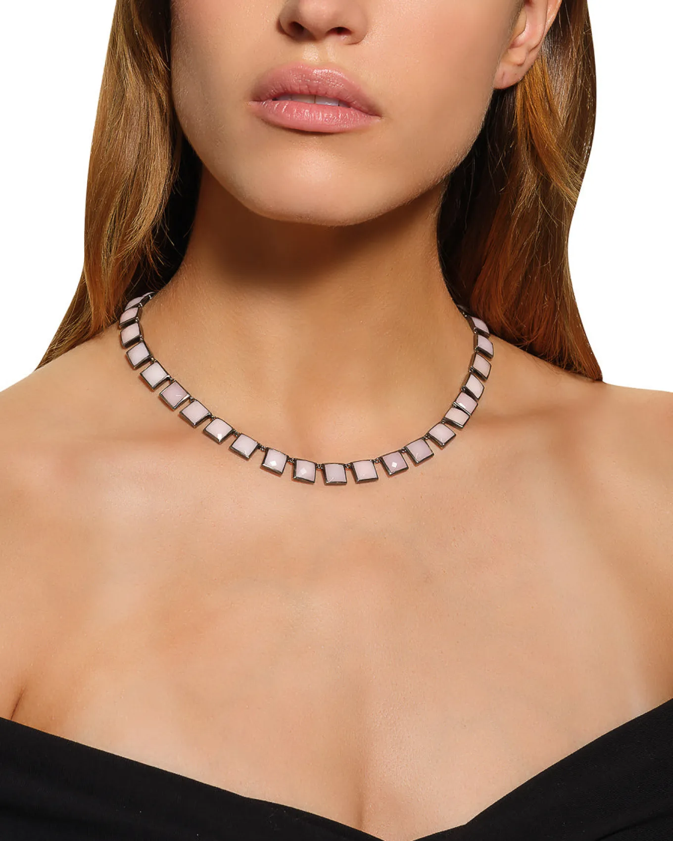 large_tile_rivire_necklac_1-3.webp Large Tile Rivière Necklace - Pink Opal