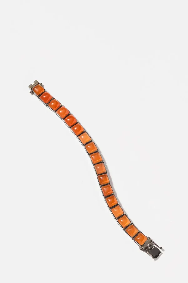 Large Tile Tennis Bracelet - Carnelian