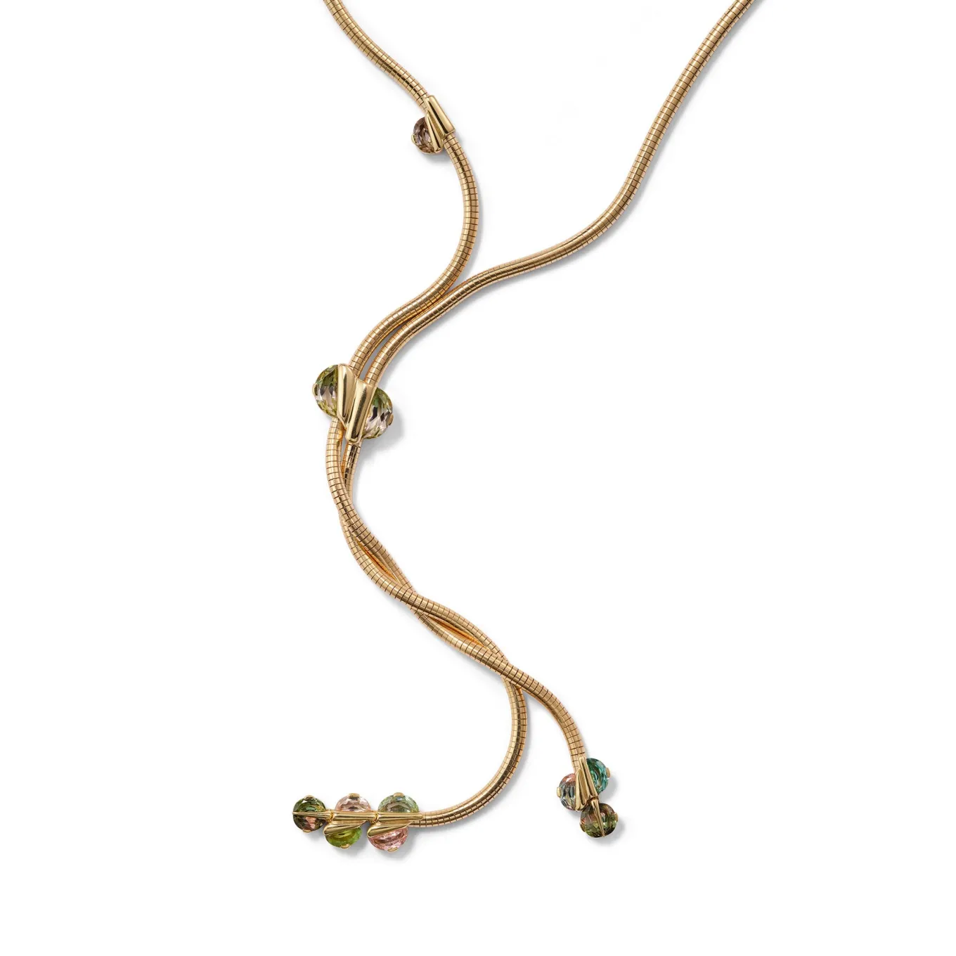 lily_pad_bolo_necklace__b_4.webp Lily Pad Bolo Necklace - Bi-Color Tourmaline