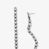 Line Earrings - Tea Length - White Zircon