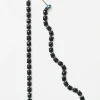 Line Earrings -Party Length - Black Spinel & Chrysoprase with Blue Rhodium
