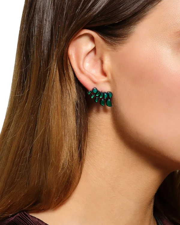 Lobster Earrings - Green Onyx