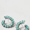 Marabou Bypass Hoops - Turquoise