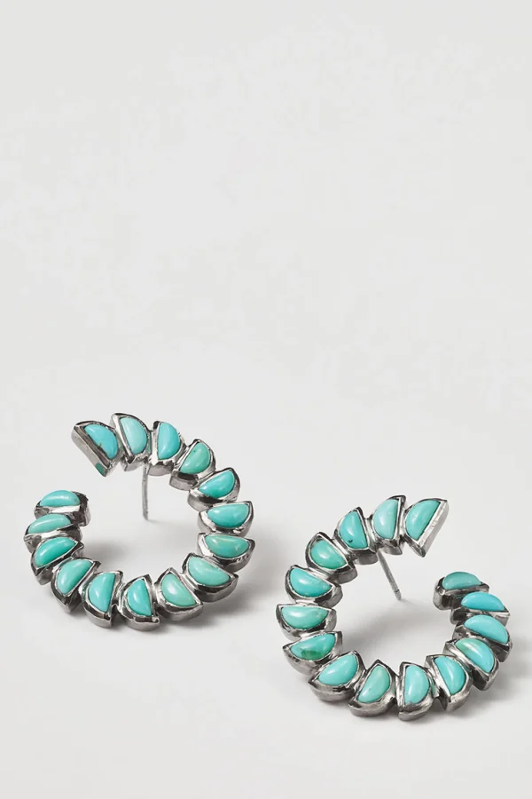 Marabou Bypass Hoops - Turquoise