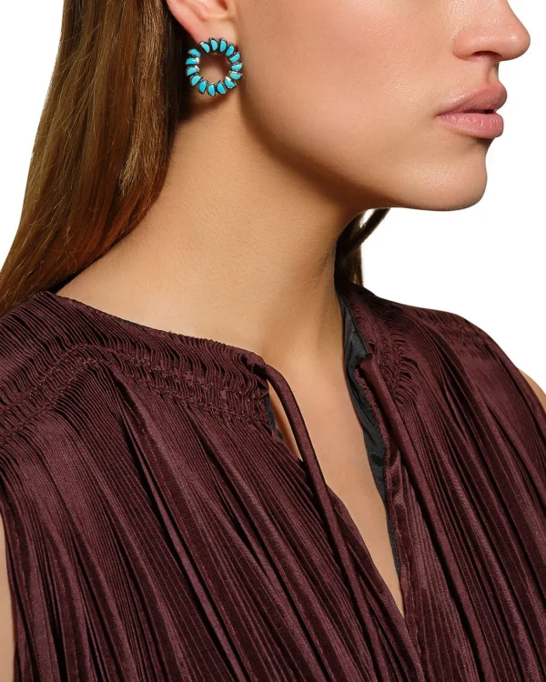 Marabou Bypass Hoops - Turquoise