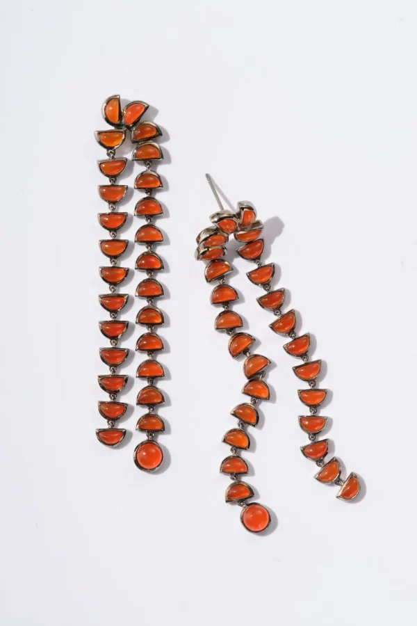 Marabou Earrings - Carnelian