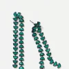 Marabou Earrings - Green Onyx
