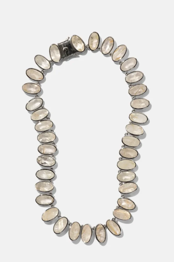 Medium Elliptic Rivière Necklace - Rutilated Quartz