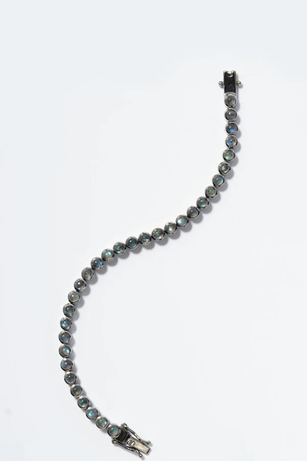 Men's Small Dot Tennis Bracelet - Labradorite