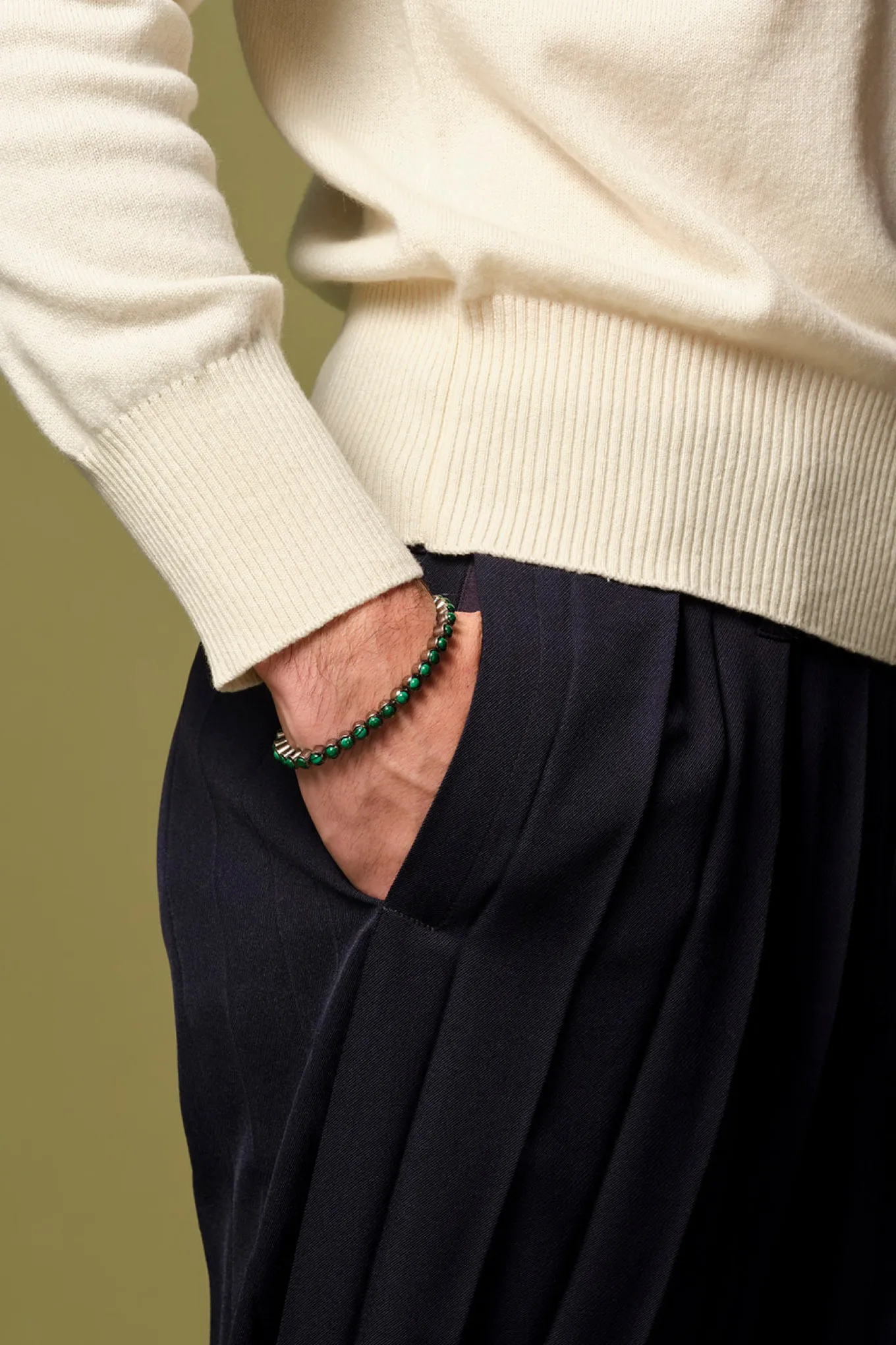 mens_small_dot_tennis_bra_1.webp Men's Small Dot Tennis Bracelet - Malachite