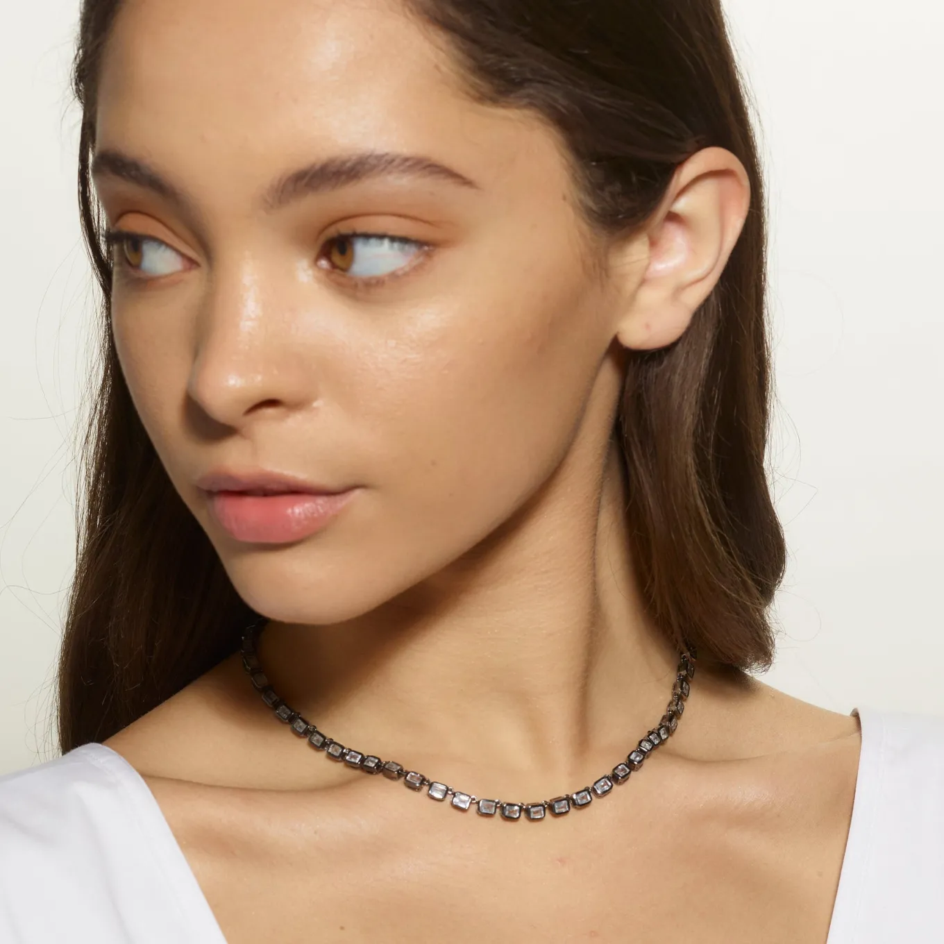 mini_decotile_rivire_neck_1-1.webp Mini Deco-Tile Rivière Necklace - White Zircon