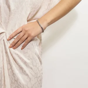 Mini Deco-Tile Tennis Bracelet - White Zircon