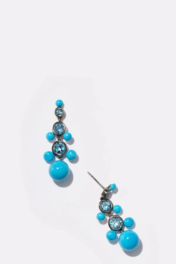 Mini Dew Drop Earrings - Blue Howlite