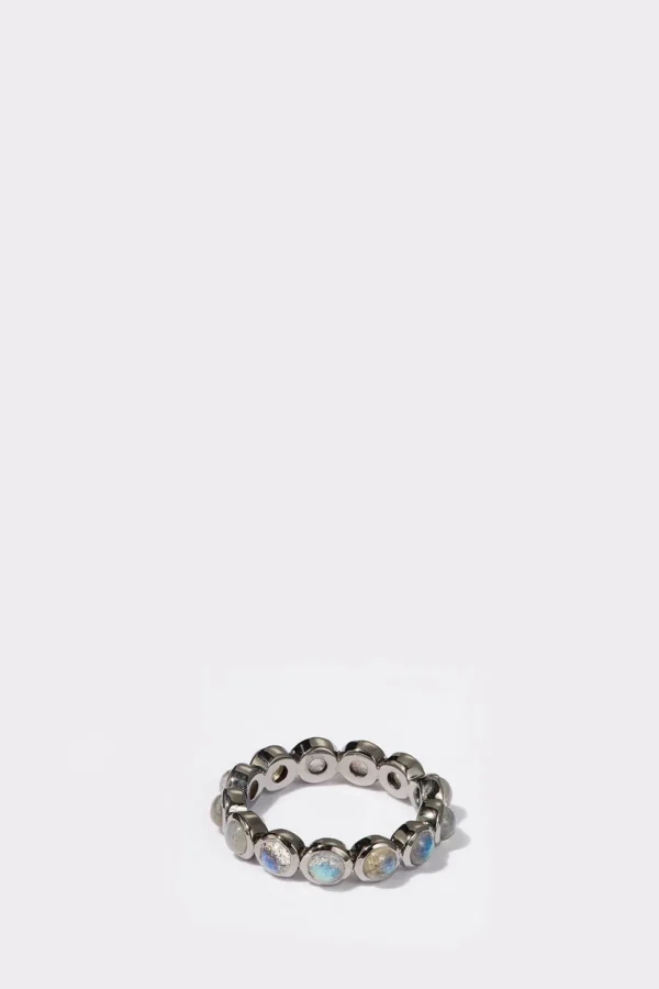Mini Dot Eternity Band - Labradorite